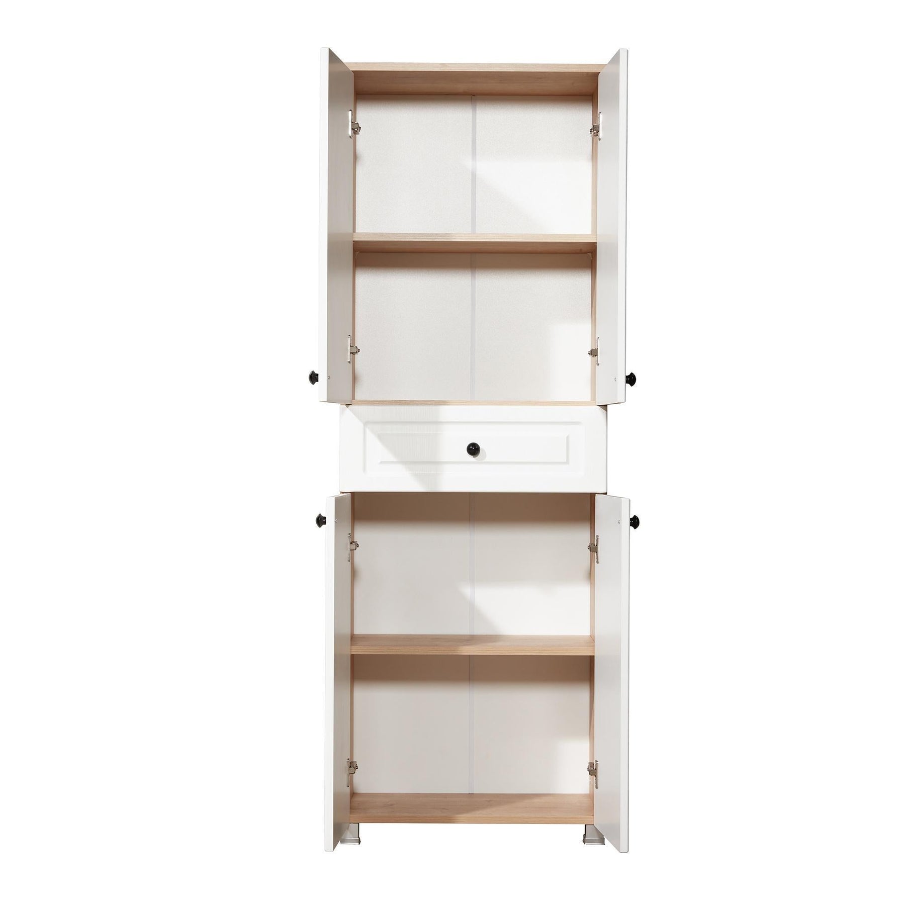Dulap Tuvalle 036, alb/stejar, PAL melaminat, 60x30x175 cm