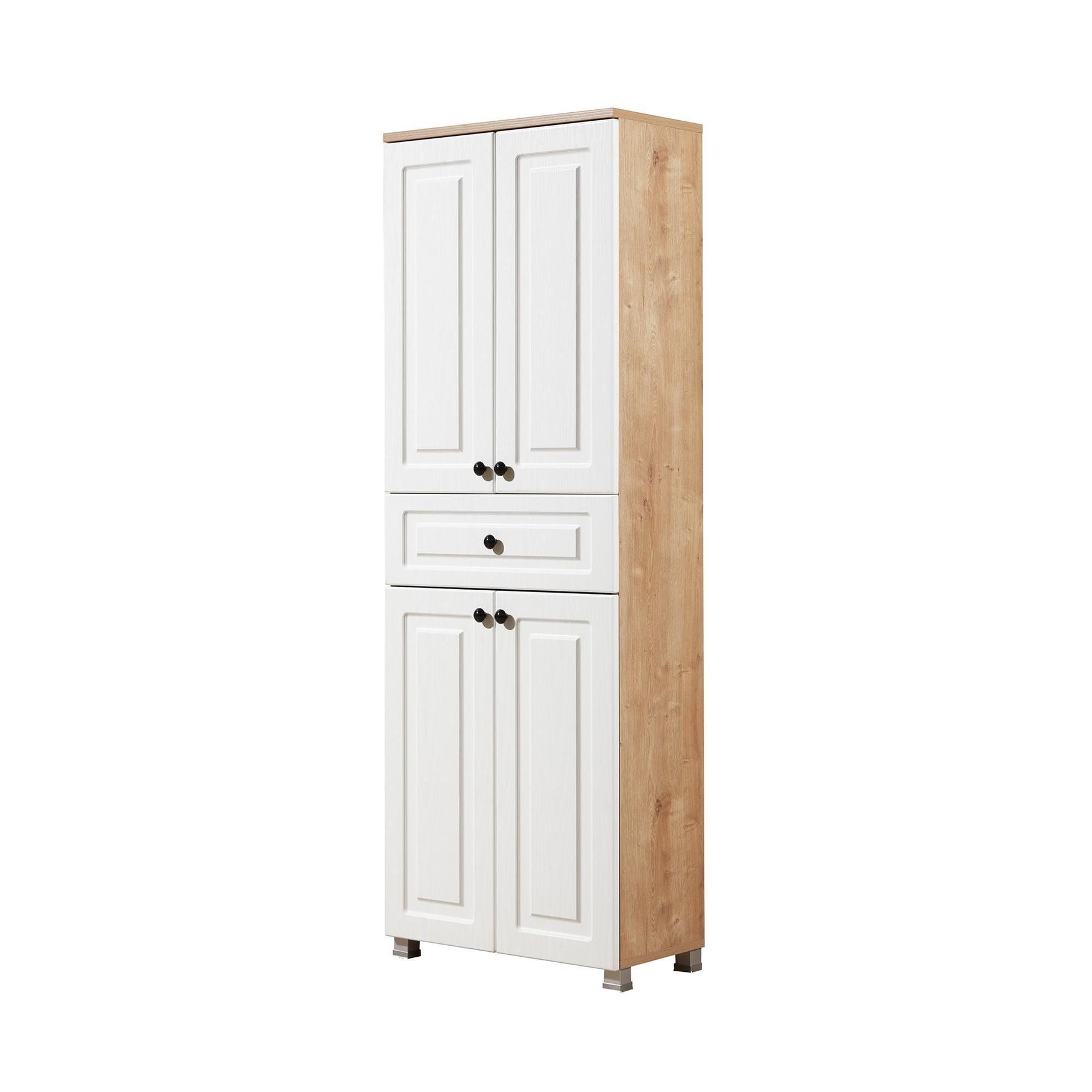 Dulap Tuvalle 036, alb/stejar, PAL melaminat, 60x30x175 cm