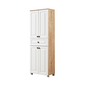 Dulap Tuvalle 036, alb/stejar, PAL melaminat, 60x30x175 cm