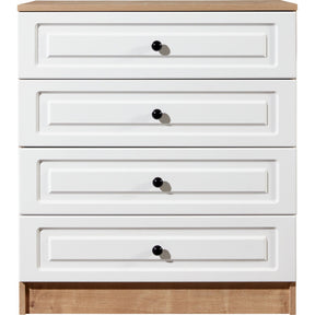 Comoda Tuvalle 026, alb/stejar, PAL, 80x49x90 cm