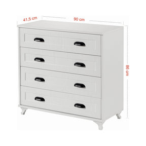 Comoda Tuvalle 046, alb, PAL, 90x41.5x86 cm