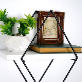 Set 2 rafturi WR057, alb/negru, metal, 40x31x15 cm