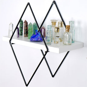 Set 2 rafturi WR057, alb/negru, metal, 40x31x15 cm