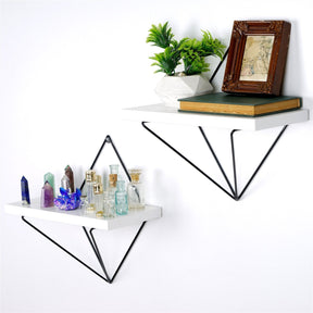 Set 2 rafturi WR060, alb/negru, metal, 30x30x14 cm