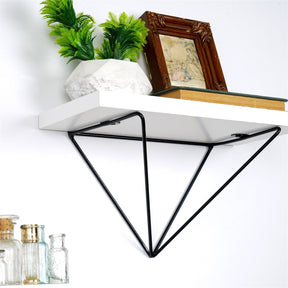 Set 2 rafturi WR060, alb/negru, metal, 30x30x14 cm