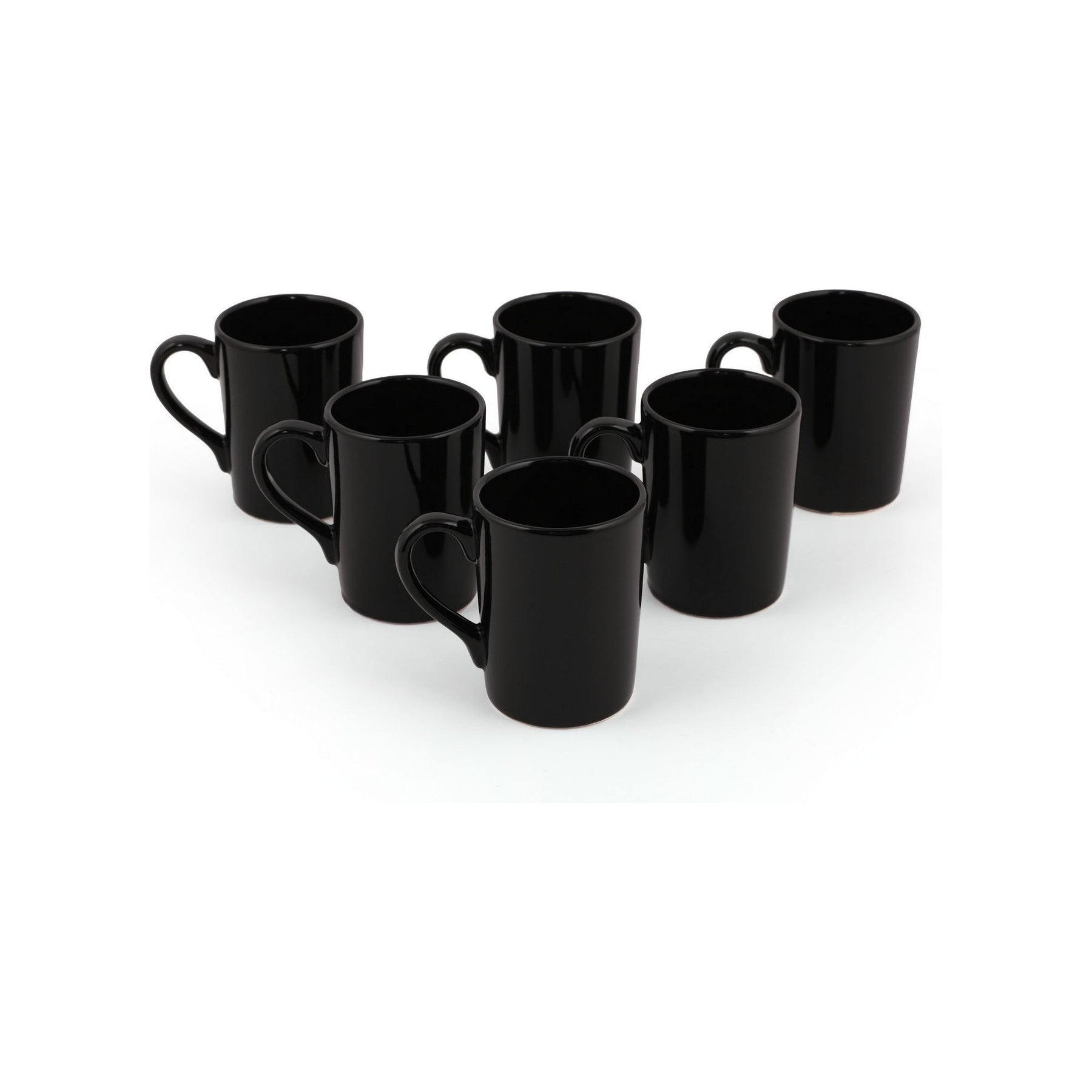 Set 6 cani Black Zen, negru, ceramica, 150 ml