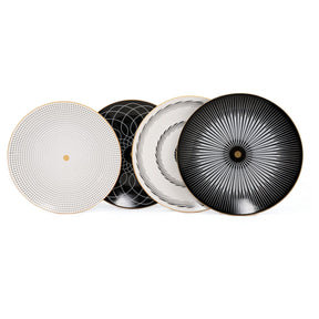 Set 4 platouri ST040004F804A045500MAS3T00, multicolor, ceramica 100%, 25x25x3,7 cm