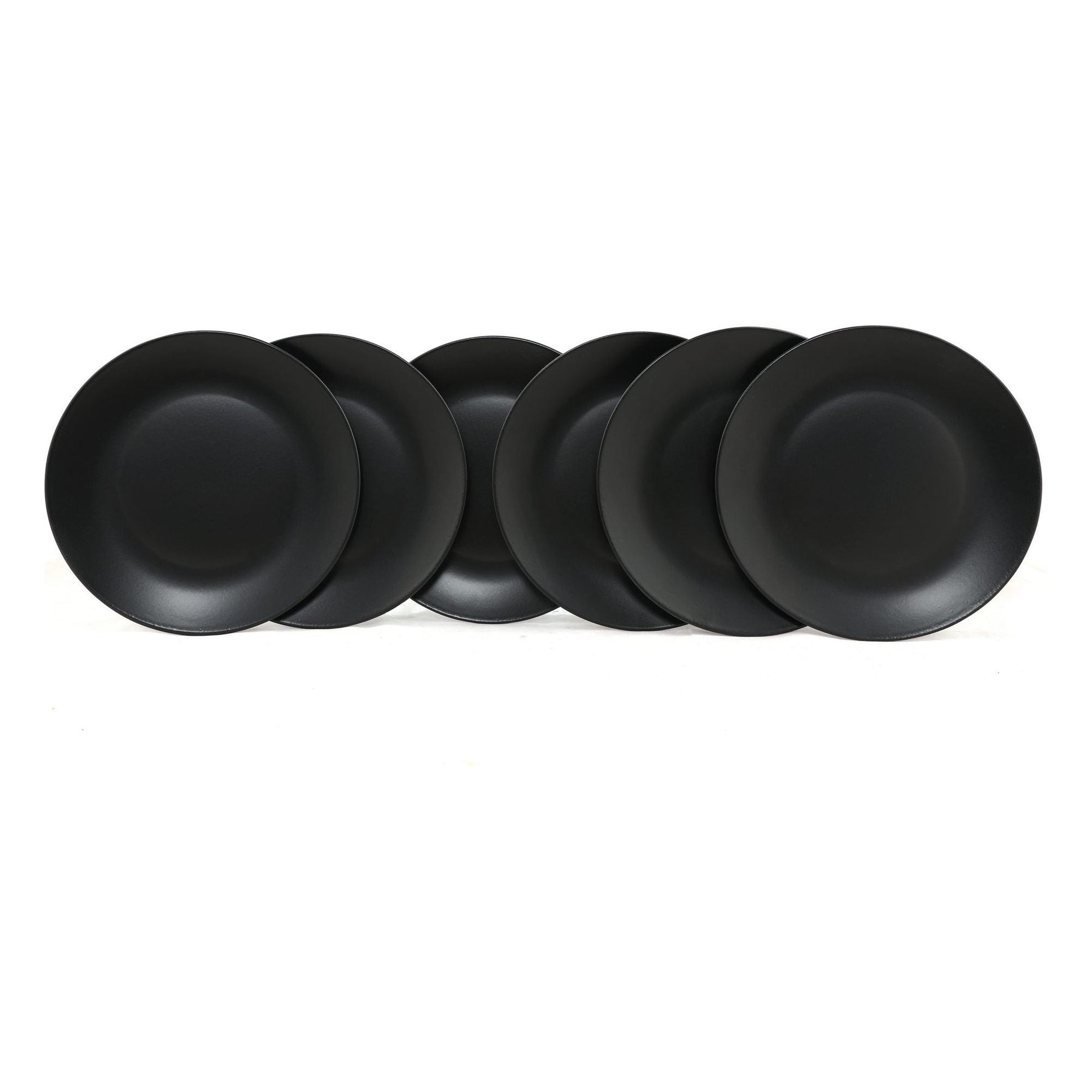 Set 6 farfurii de serviciu ST040106F956A000000MAS3T00, negru, 100% ceramica, 25x25x4 cm