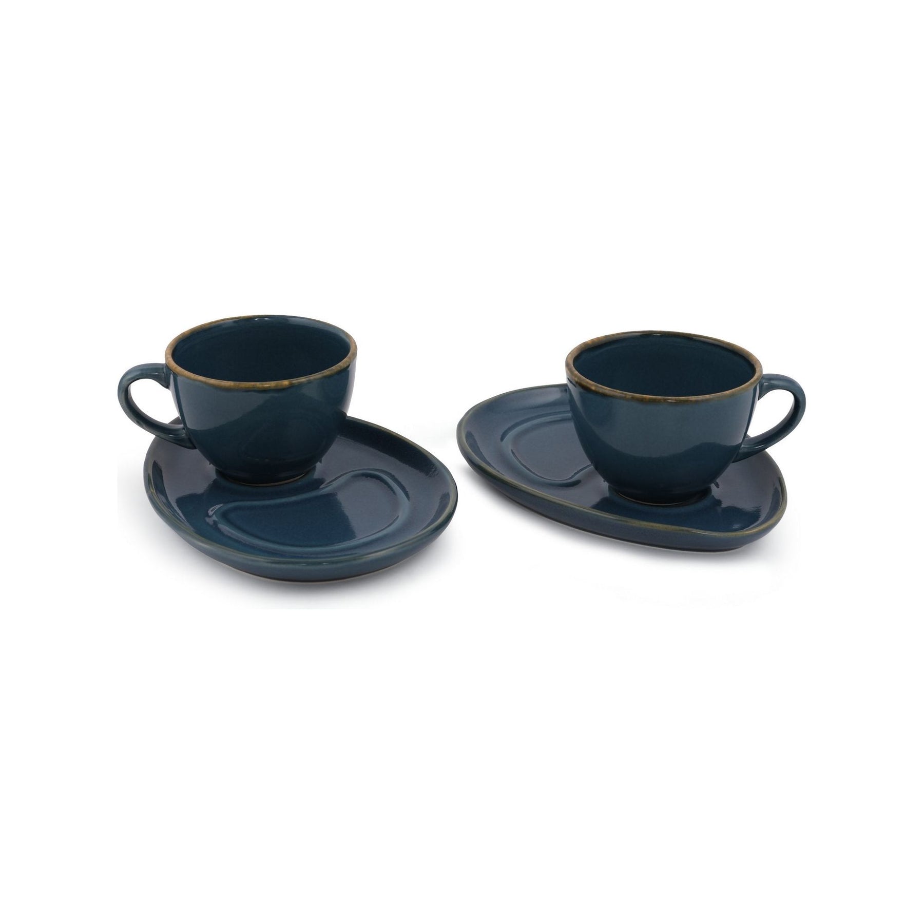 Set de cafea ST606004FRA2A839700MAGD200, turcoaz, ceramica, 215 ml, farfurie 14 cm