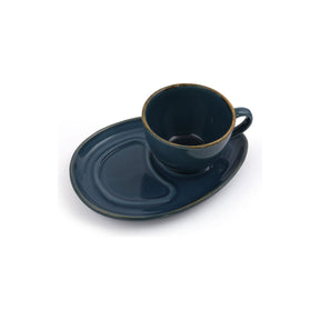 Set de cafea ST606004FRA2A839700MAGD200, turcoaz, ceramica, 215 ml, farfurie 14 cm