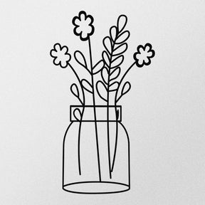 Decoratiune perete Flower, metal 100%, negru, 40 x 70 cm