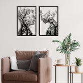 Tablou Lutuf, metal, negru, 35x86 cm
