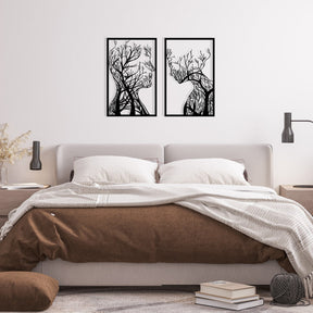 Tablou Lutuf, metal, negru, 35x86 cm