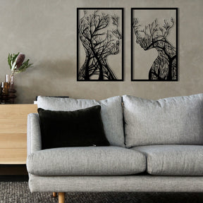 Tablou Lutuf, metal, negru, 35x86 cm