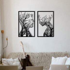 Tablou Lutuf, metal, negru, 35x86 cm