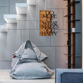 Decoratiune perete Do More, lemn/metal, negru/maro, 42 x 58 cm