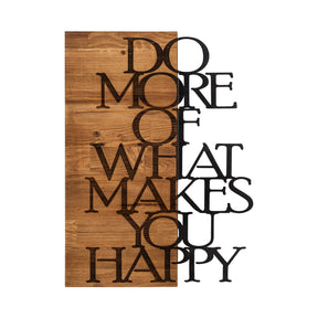 Decoratiune perete Do More, lemn/metal, negru/maro, 42 x 58 cm