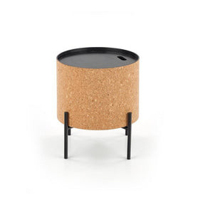 Masuta de cafea Sasha, stejar natural/negru, spatiu pentru depozitare, 38x43 cm
