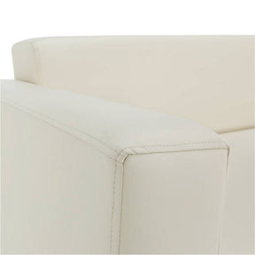 Canapea HOMKER, piele ecologică bej, 205x63x78 cm, fixa, 3 locuri