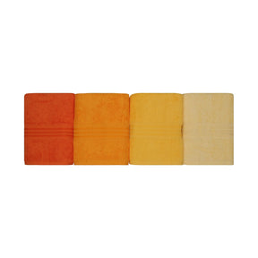 Set 4 prosoape de baie Rainbow, 50x90 cm, material bumbac, galben