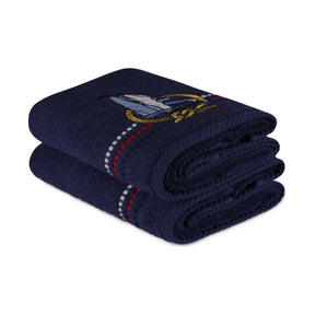 Set 2 prosoape baie Marina - Dark Blue Yelken, 50x90 cm, material bumbac, bleumarin