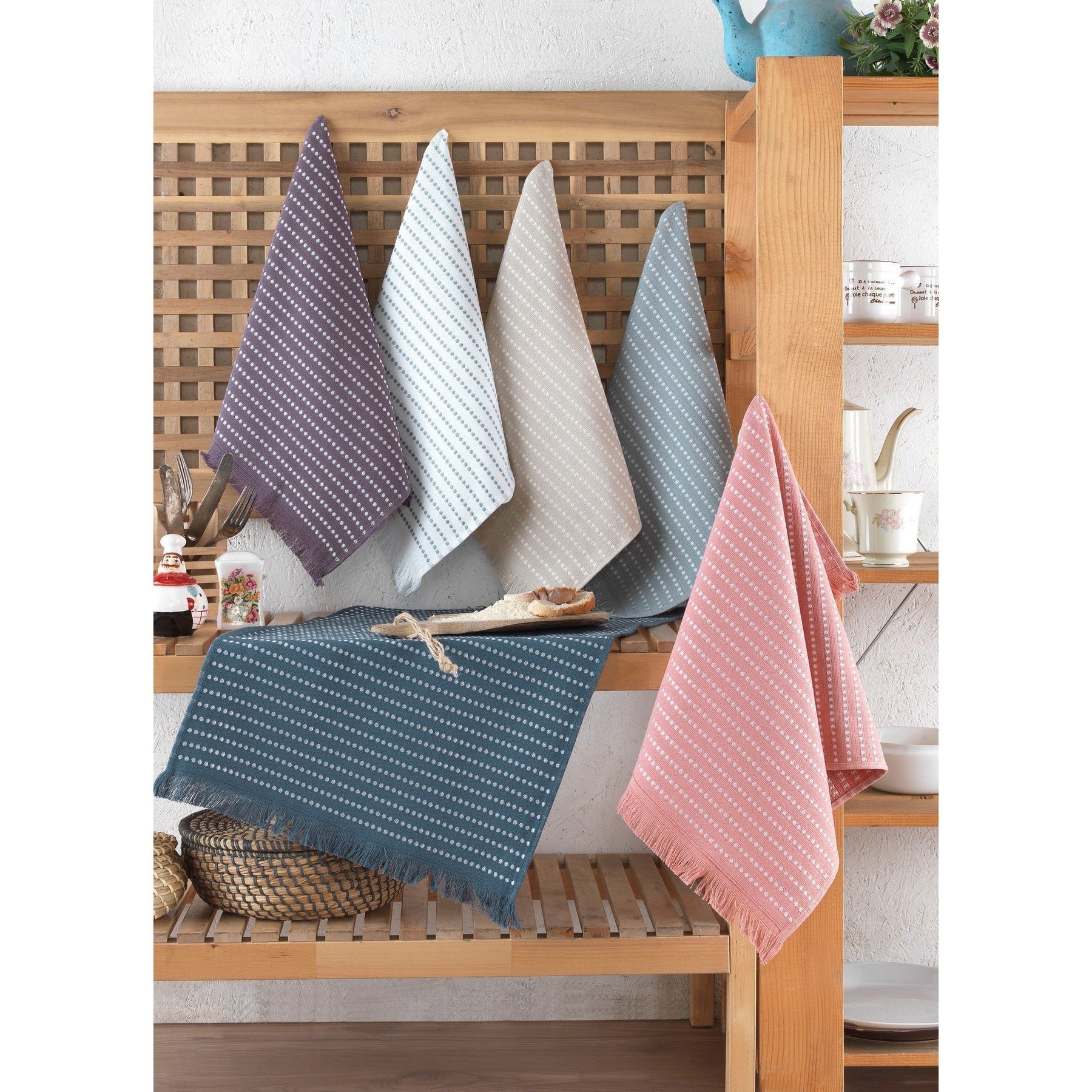 Set 6 prosoape de baie Berlino, 40x60 cm, material bumbac, multicolor