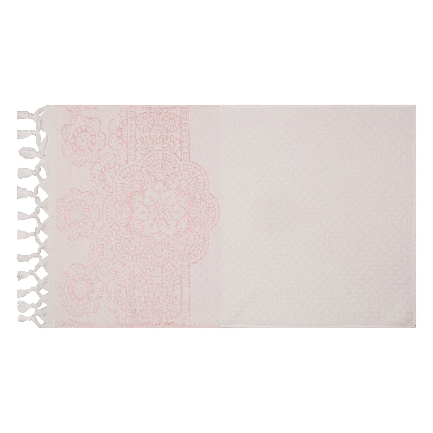 Set 2 prosoape Marcello, roz/alb, bumbac, 50x90 cm