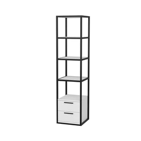 Biblioteca RobCoss, negru/alb, PAL/metal, 39x39x160 cm