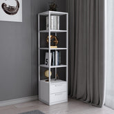 Biblioteca RobCoss, alb, PAL/metal, 39x39x160 cm