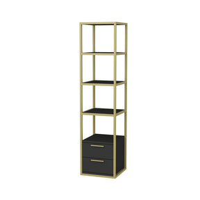 Biblioteca RobCoss, auriu/gri antracit, PAL/metal, 39x39x160 cm