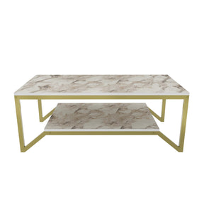 Masuta cafea Flora, auriu/bej, PAL, 120x60x46 cm