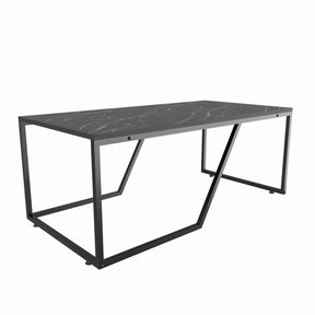 Masuta cafea Wendy, negru cu imprimeu marmura, PAL melaminat, 120x60x48 cm