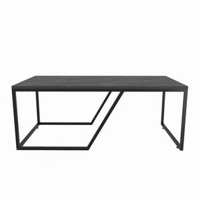 Masuta cafea Wendy, negru cu imprimeu marmura, PAL melaminat, 120x60x48 cm