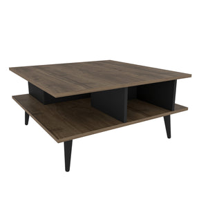 Masuta cafea Akya, nuc, PAL, 89x89x44 cm