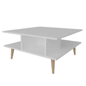 Masuta cafea Akya, alb, PAl, 89x89x44 cm