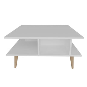 Masuta cafea Akya, alb, PAl, 89x89x44 cm