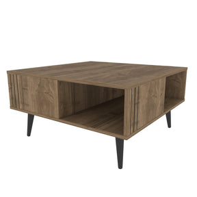 Masuta cafea Ronas, nuc, PAL melaminat, 90x90x46.5 cm