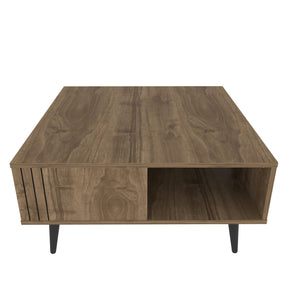 Masuta cafea Ronas, nuc, PAL melaminat, 90x90x46.5 cm