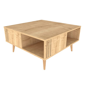 Masuta cafea Ronas, stejar, PAL melaminat, 90x90x46.5 cm