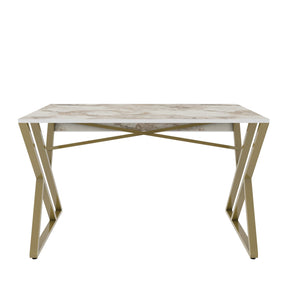 Birou Gyza, alb/auriu, PAL, 120x60x75 cm