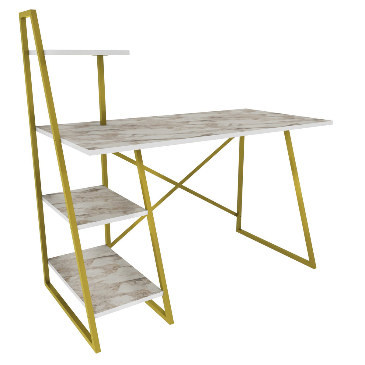 Birou Admira, auriu/bej, PAL/metal, 120x60x120 cm