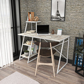Birou Admira, alb/stejar, PAL/metal, 120x60x120 cm