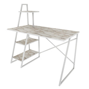 Birou Admira, alb/stejar, PAL/metal, 120x60x120 cm