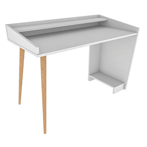 Birou Vanessa, alb/stejar, PAL melaminat, 122x59x88 cm