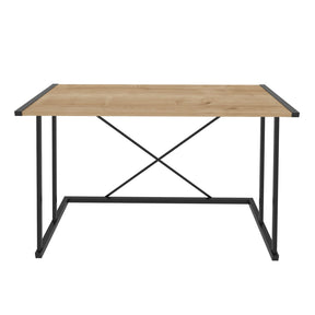 Masa birou Adelaide, stejar/negru, PAL/metal, 114x60x75 cm
