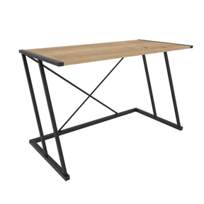 Masa birou Adelaide, stejar/negru, PAL/metal, 114x60x75 cm