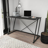 Masa birou Adelaide, negru, PAL/metal, 114x60x75 cm