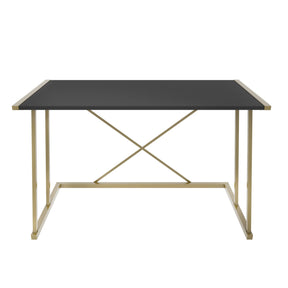 Masa birou Adelaide, gri/auriu, PAL/metal, 114x60x75 cm