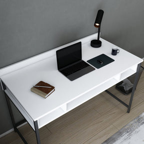 Birou Alma, alb/negru, PAL, 120x60x75 cm