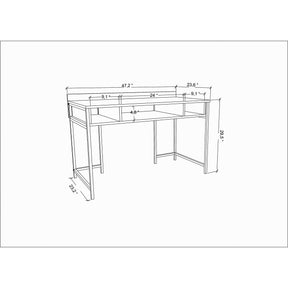 Birou Alma, stejar/negru, PAL, 120x60x75 cm